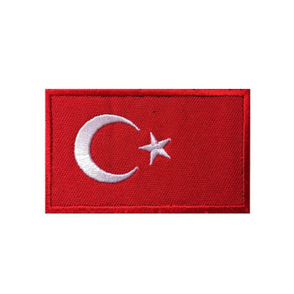 Patch Drapeau Brodé 3D Moyen-Orient & Asie du Sud – Velcro Hook & Loop, 8x5 cm, 25 Pays - BLACKBEARD OUTDOOR INDUSTRIES