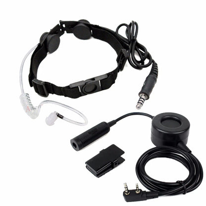 Microphone à Vibration Z Tactical Z003 + PTT Étanche pour BaoFeng UV-5R, TYT TH-UV8000D et Autres Radios - Noir - BLACKBEARD OUTDOOR INDUSTRIES