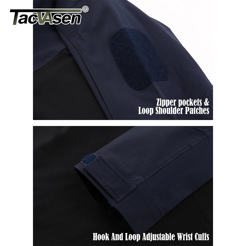 Chemise Tactique Manches Longues 1/4 Zip Ripstop TACVASEN – Outdoor Randonnée