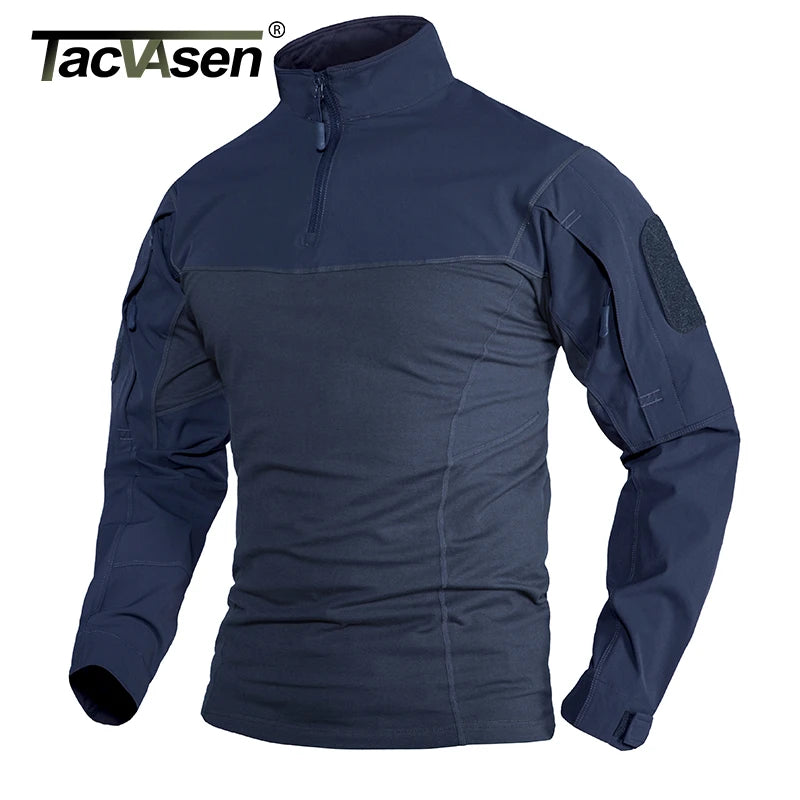 Chemise Tactique Manches Longues 1/4 Zip Ripstop TACVASEN – Outdoor Randonnée