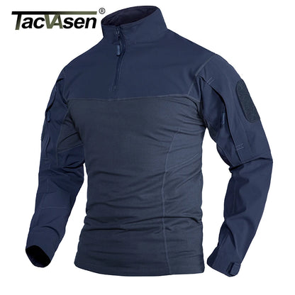 Chemise Tactique Manches Longues 1/4 Zip Ripstop TACVASEN – Outdoor Randonnée
