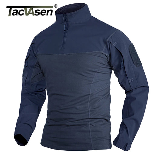 Chemise Tactique Manches Longues 1/4 Zip Ripstop TACVASEN – Outdoor Randonnée