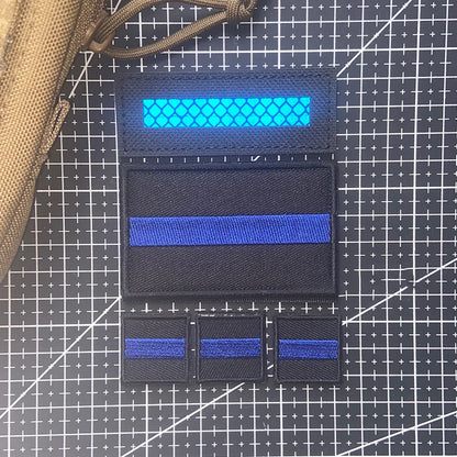 Écusson Thin Blue Line à scratch pour police et police municipale