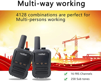 Talkie-Walkie Radtel RT-12 – PMR/FRS Sans Licence, Portée 3 km, 16 Canaux