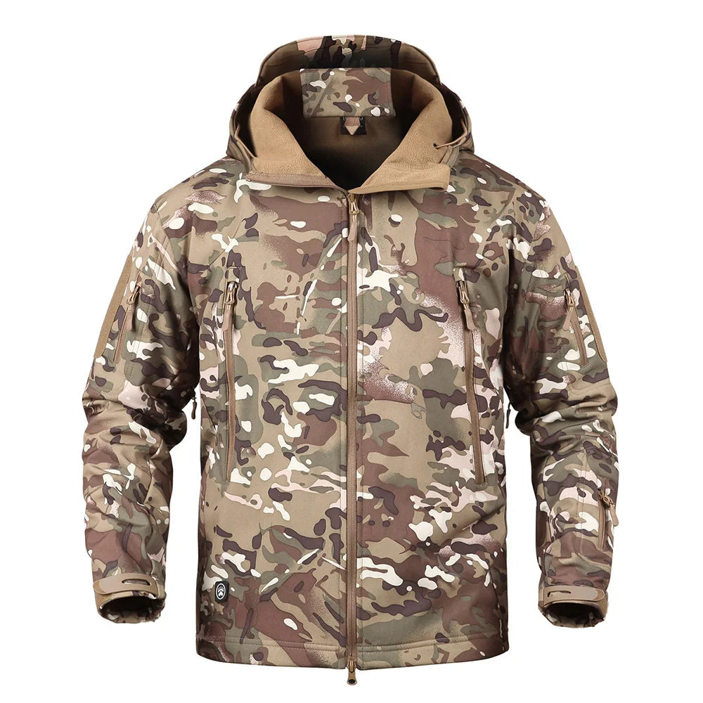 Outdoor TAD Men Military Tactical Hiking Jacket Lurker Shark Skin Softshell Outdoor Hunting Coat Hooded Multicam Camo Outerwear BLACKBEARD OUTDOOR INDUSTRIES