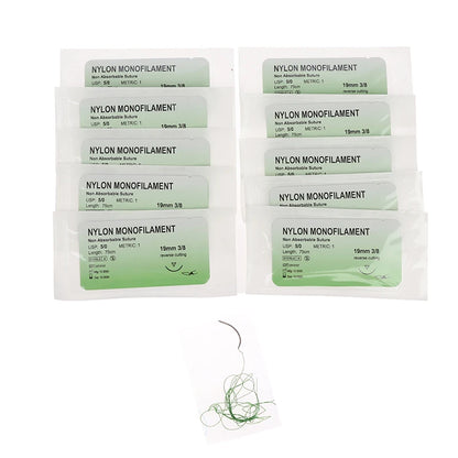 Kit Sutures Médicales 5/0 – 12 Aiguilles & Fils Entraînement Nylon Soie Polyester