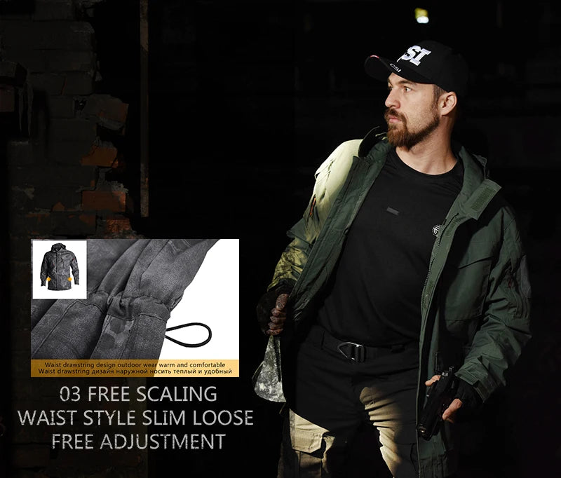 Veste Tactique M65 Camouflage Homme – Veste de Randonnée Imperméable avec Capuche - BLACKBEARD OUTDOOR INDUSTRIES