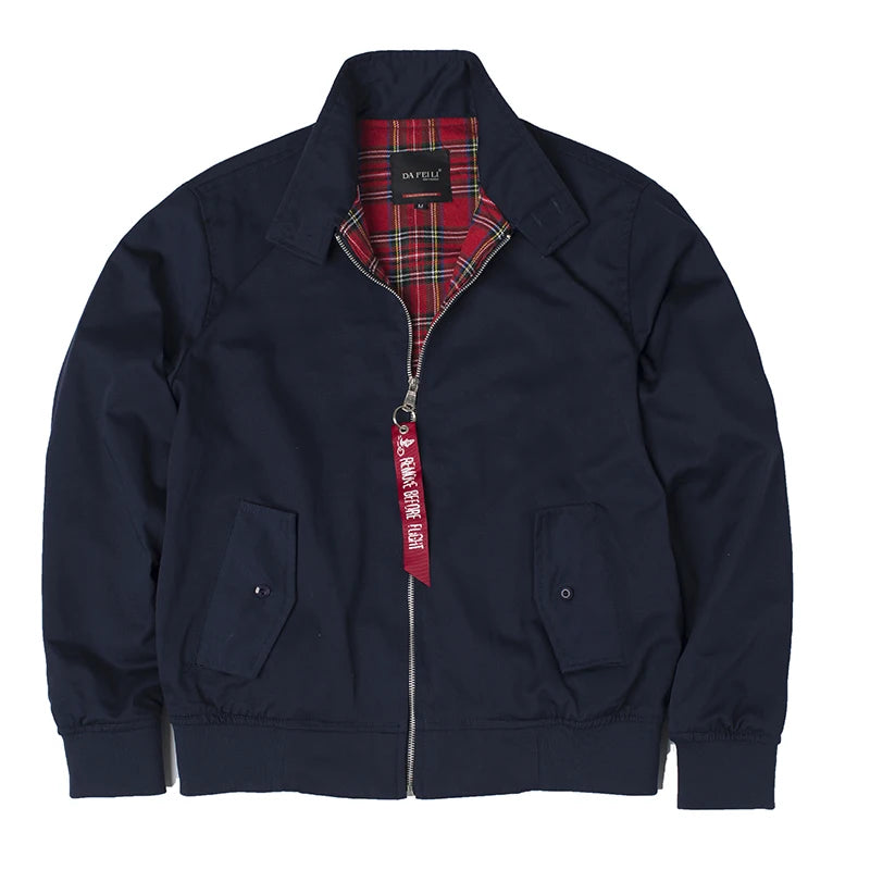 Veste Bomber Rétro Homme DAFEILI | Style Européen Classique | Coupe-Vent Vintage Streetwear - BLACKBEARD OUTDOOR INDUSTRIES