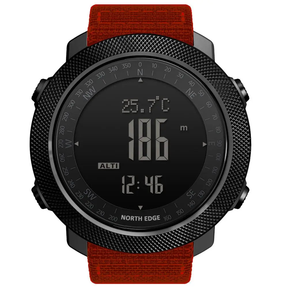 NORTH EDGE APACHE 3 Montre Digitale Sportive pour Homme - Altimètre, Baromètre, Boussole, Thermomètre, Résistante à l'Eau 50m BLACKBEARD OUTDOOR INDUSTRIES