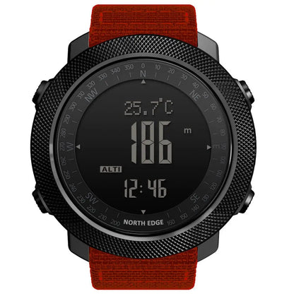 NORTH EDGE APACHE 3 Montre Digitale Sportive pour Homme - Altimètre, Baromètre, Boussole, Thermomètre, Résistante à l'Eau 50m BLACKBEARD OUTDOOR INDUSTRIES