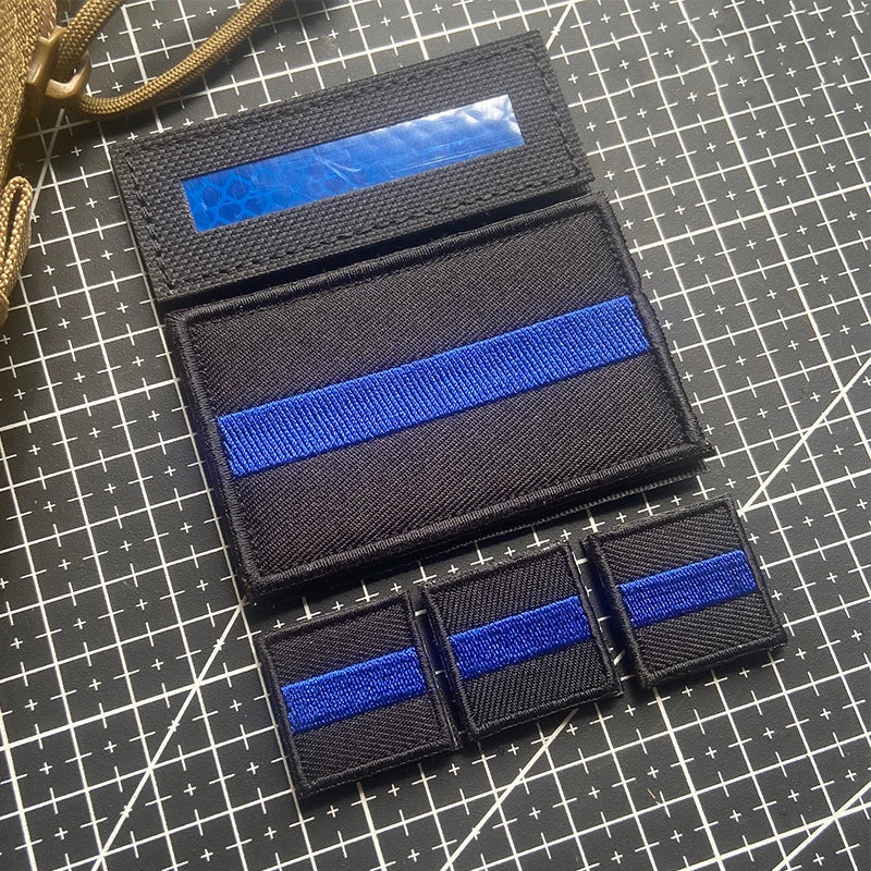 Écusson Thin Blue Line à scratch pour police et police municipale