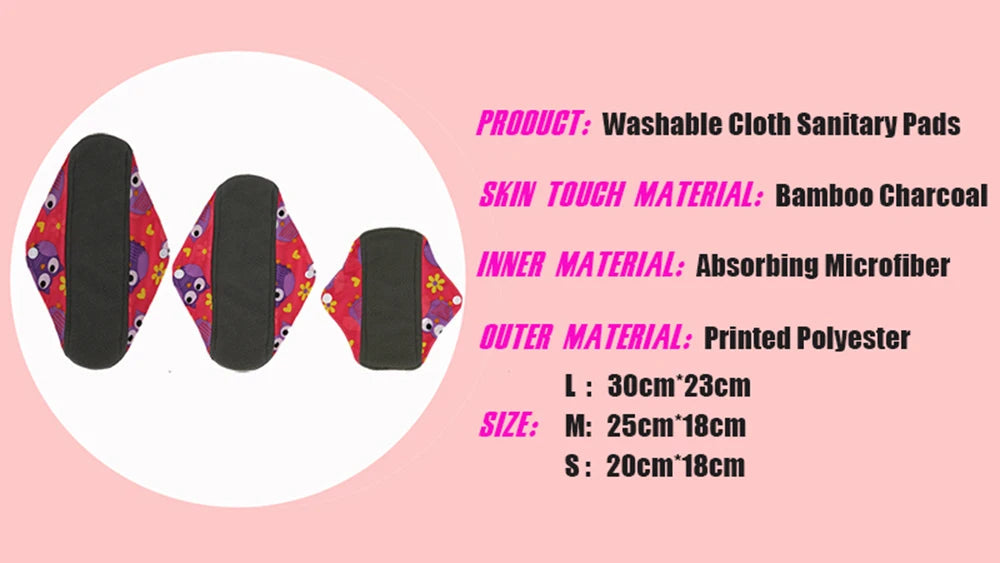 VEJYO – Lot de 5 Serviettes Hygiéniques Lavables en Charbon de Bambou Réutilisables Ma boutique