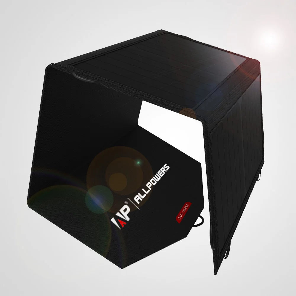 Chargeur Solaire Portable ALLPOWERS 21W 18V 5V - Panneau Solaire Repliable pour Chargeur de Portable, Tablette, Ordinateur Portable - BLACKBEARD OUTDOOR INDUSTRIES