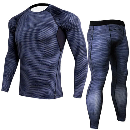Sous-vêtement thermique homme 3D, haut et pantalon sport