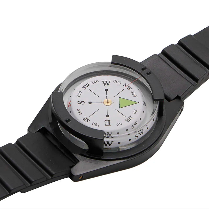 Boussole de poignet avec bracelet noir – Randonnée et outdoor