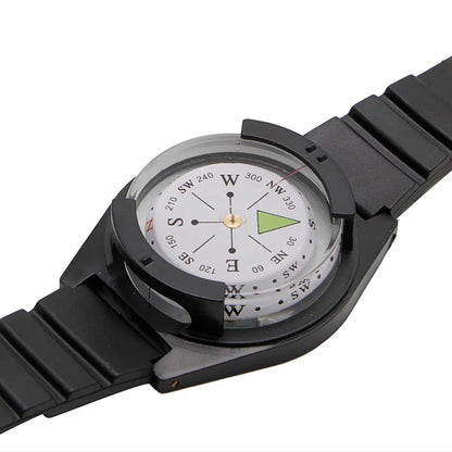 Boussole de poignet avec bracelet noir – Randonnée et outdoor