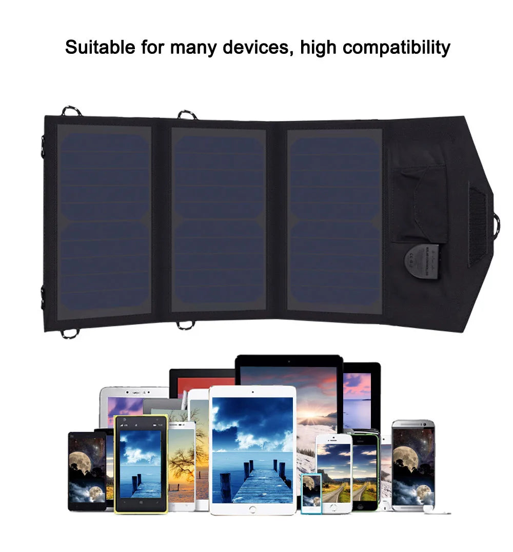 Chargeur Solaire Portable ALLPOWERS 21W 18V 5V - Panneau Solaire Repliable pour Chargeur de Portable, Tablette, Ordinateur Portable - BLACKBEARD OUTDOOR INDUSTRIES