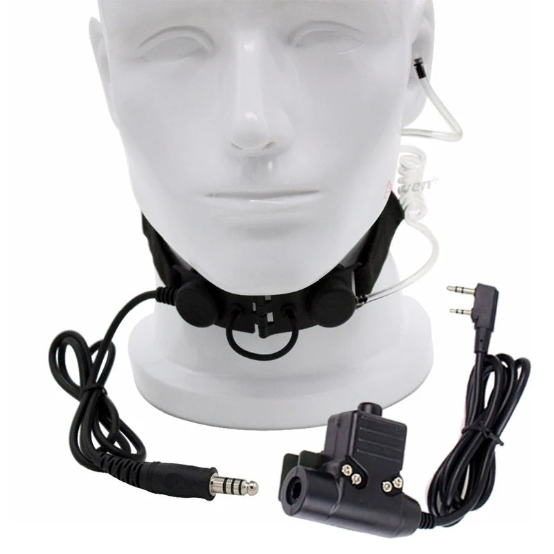 Laryngophone Z Tactical Z003 avec Tube Acoustique + Bouton PTT U94 – Compatible Radios BaoFeng, TYT, Retevis, Kenwood - BLACKBEARD OUTDOOR INDUSTRIES