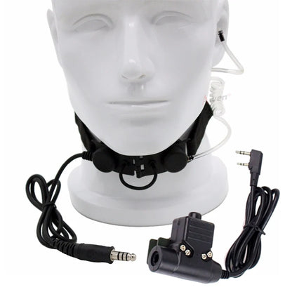 Laryngophone Z Tactical Z003 avec Tube Acoustique + Bouton PTT U94 – Compatible Radios BaoFeng, TYT, Retevis, Kenwood - BLACKBEARD OUTDOOR INDUSTRIES