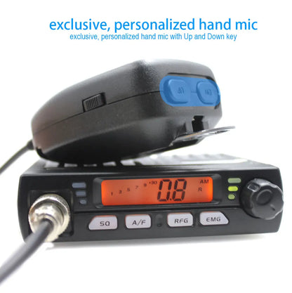 Radio CB ANYSECU CB-40M – Mini Émetteur-Récepteur 8W AM/FM, Bande 27 MHz, IP55
