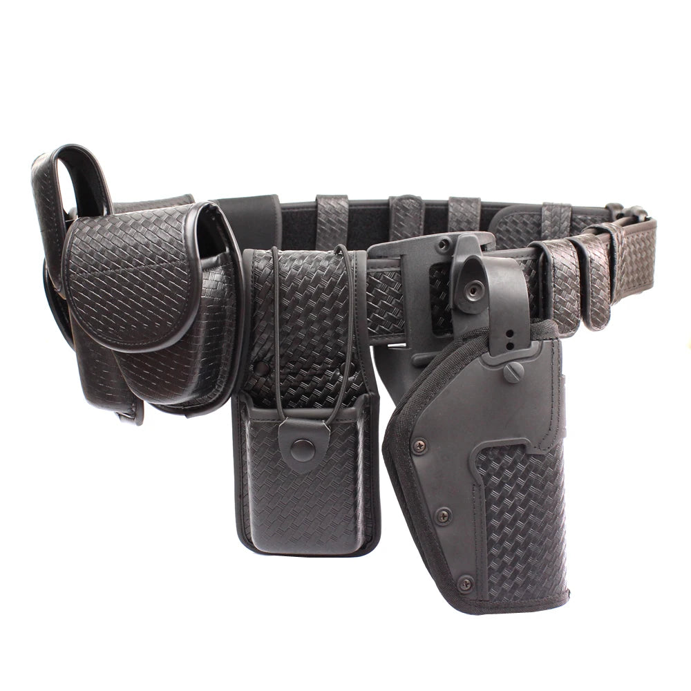Kit Ceinture de Service Police 10 Pièces ROCOTACTICAL – Basketweave Noir