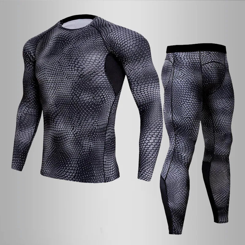 Sous-vêtement thermique homme 3D, haut et pantalon sport