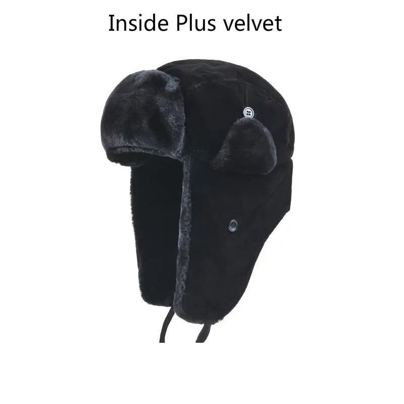 Chapka Hiver Mixte en Velours Chaud – Modèle Bomber Ushanka – Pour Homme & Femme - BLACKBEARD OUTDOOR INDUSTRIES