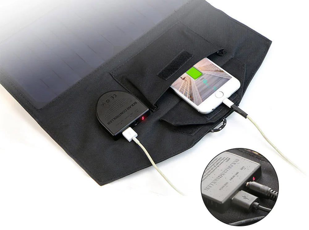 Chargeur Solaire Portable ALLPOWERS 21W 18V 5V - Panneau Solaire Repliable pour Chargeur de Portable, Tablette, Ordinateur Portable - BLACKBEARD OUTDOOR INDUSTRIES