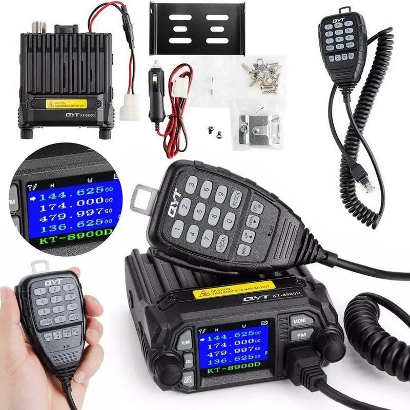 Radio Mobile VHF/UHF QYT KT-8900D – 25W, Double Bande, Quadruple Affichage LCD, 200 Canaux, IP55