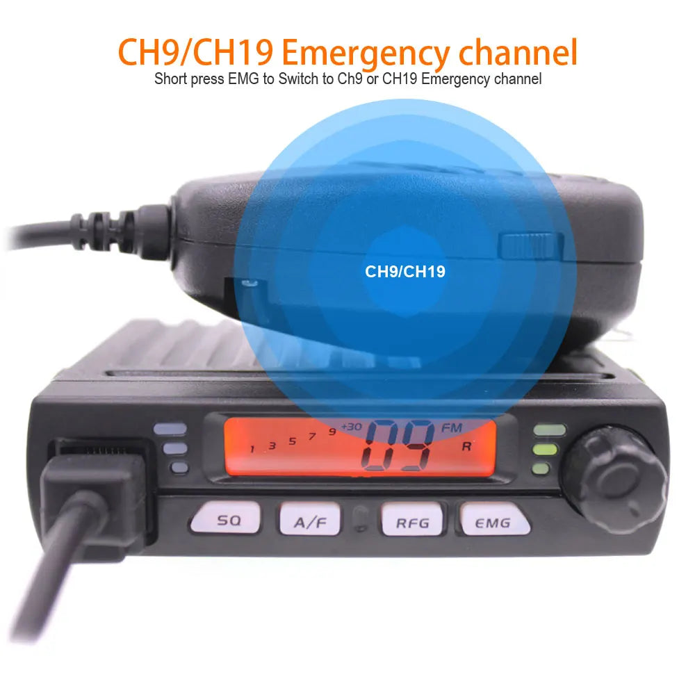 Radio CB ANYSECU CB-40M – Mini Émetteur-Récepteur 8W AM/FM, Bande 27 MHz, IP55