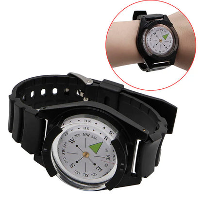 Boussole de poignet avec bracelet noir – Randonnée et outdoor