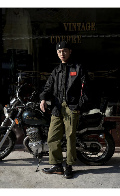 Blouson Bomber CWU-45P Homme - Militaire Déperlant et Coupe-Vent Noir