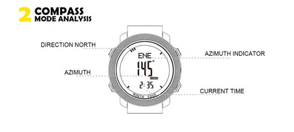 NORTH EDGE APACHE 3 Montre Digitale Sportive pour Homme - Altimètre, Baromètre, Boussole, Thermomètre, Résistante à l'Eau 50m BLACKBEARD OUTDOOR INDUSTRIES