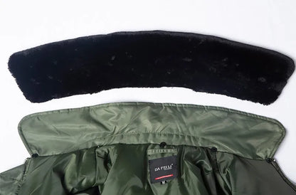 Veste Bombardier Homme B-15 – Col Fourrure Hiver Style Militaire • Épaissie • Nylon Déperlant • Inspirée WW2 - BLACKBEARD OUTDOOR INDUSTRIES