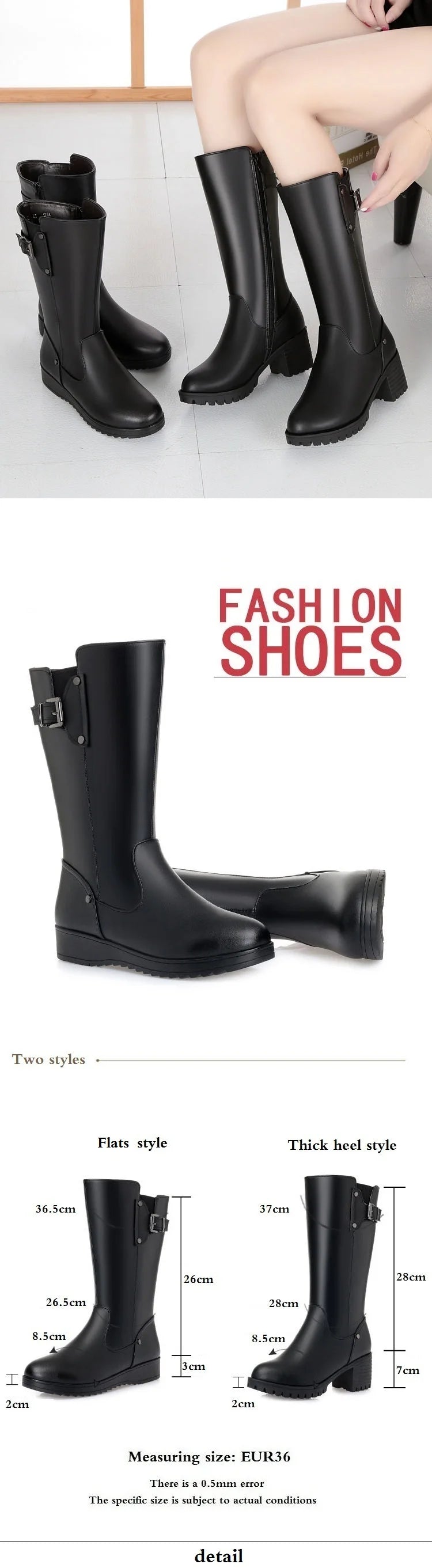 Bottes Femme DRKANOL en Cuir Véritable – Doublure Laine Naturelle – Bottes Chaudes d’Hiver | Tailles 34 à 45 - BLACKBEARD OUTDOOR INDUSTRIES