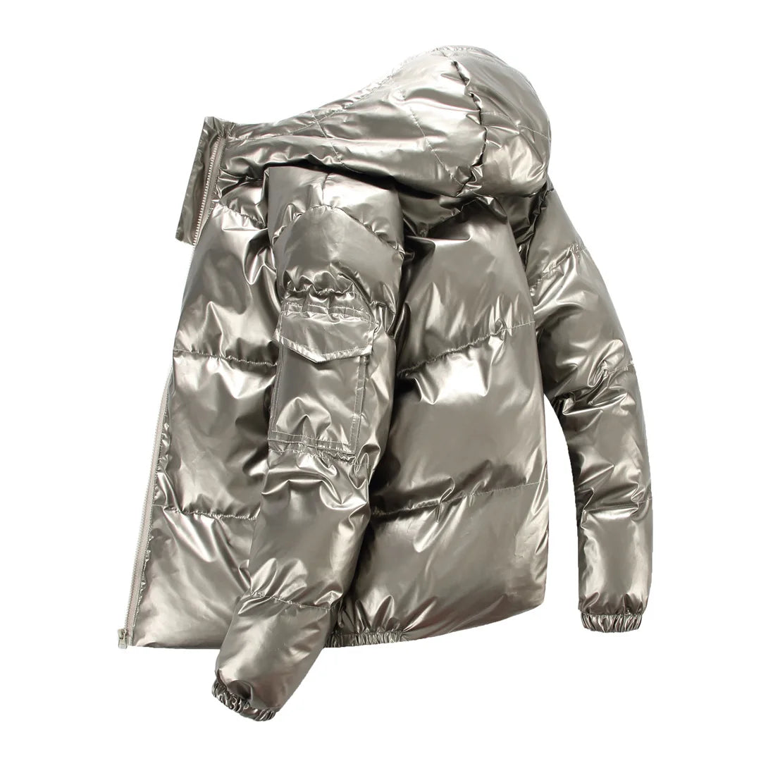 Parka hiver unisexe épaisse à capuche et fermeture zippée