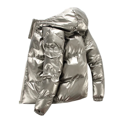 Parka hiver unisexe épaisse à capuche et fermeture zippée