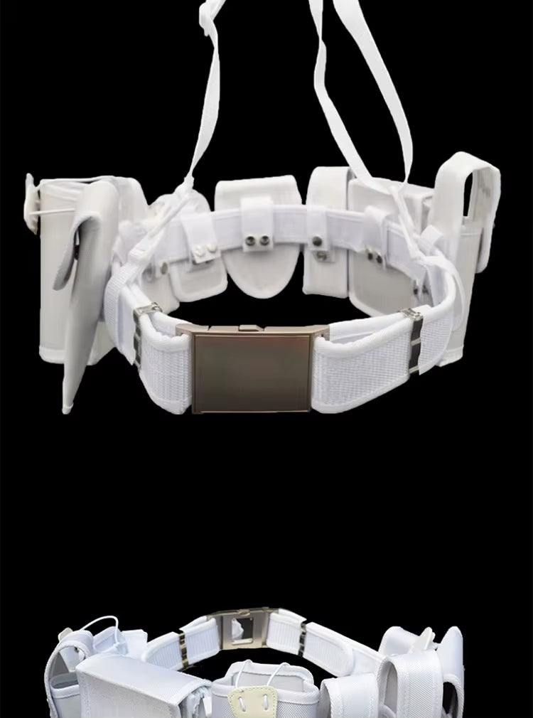 Ceinturon police blanc – Ceinture tactique en nylon, 8 pochettes + bandoulière, taille unique réglable - BLACKBEARD OUTDOOR INDUSTRIES