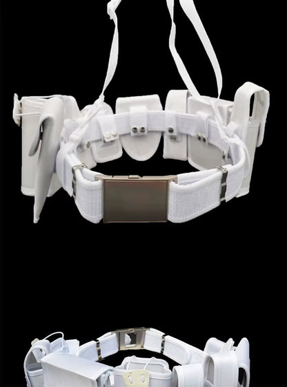 Ceinturon police blanc – Ceinture tactique en nylon, 8 pochettes + bandoulière, taille unique réglable - BLACKBEARD OUTDOOR INDUSTRIES