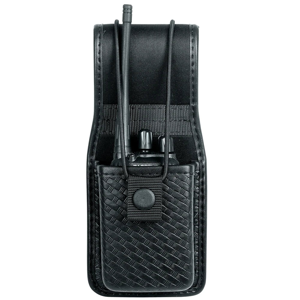 Etui Holster Ceinture Universel pour Talkie-Walkie – Porte-Radio Professionnel pour Agents de Securite, Portiers et Personnel en Uniforme – Nylon / Simili Cuir