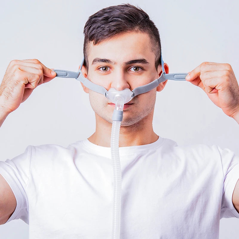 Masque CPAP à Coussins Nasaux BMC P2 – 3 Tailles | Apnée du Sommeil & Anti-Ronflement