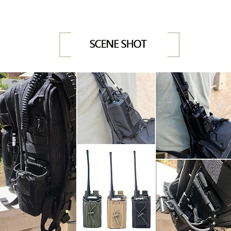 Pochette radio tactique MOLLE en nylon 1000D