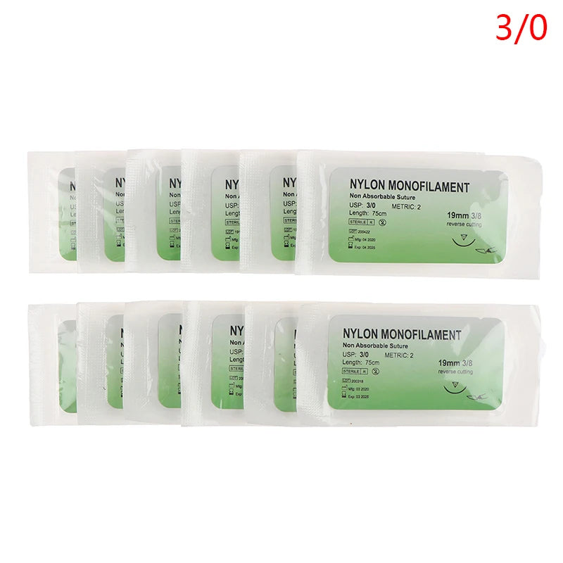 Kit de Suture Médicale 12 pcs – Fils Nylon, Polyester & Aiguille 75 cm Ma boutique