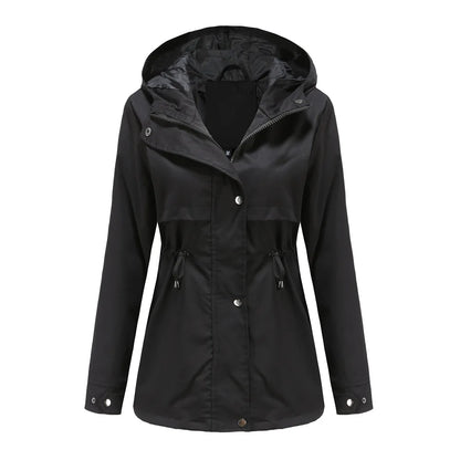 Veste coupe-vent femme à capuche et poches