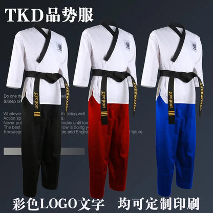 Dobok Taekwondo WTF – Uniforme Complet Veste + Pantalon – Poomsae / Dan – Enfant & Adulte - BLACKBEARD OUTDOOR INDUSTRIES