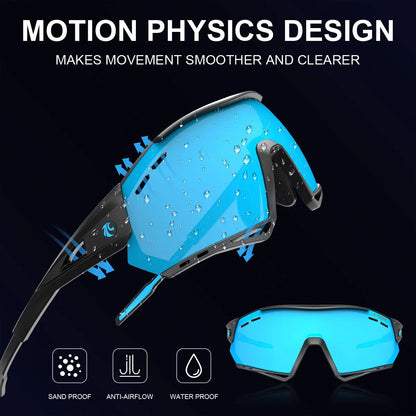 X-TIGER Lunettes de Cyclisme 5 Verres – UV400, Polarisées – Pour Vélo, Running, Pêche & Sports Extérieurs - BLACKBEARD OUTDOOR INDUSTRIES