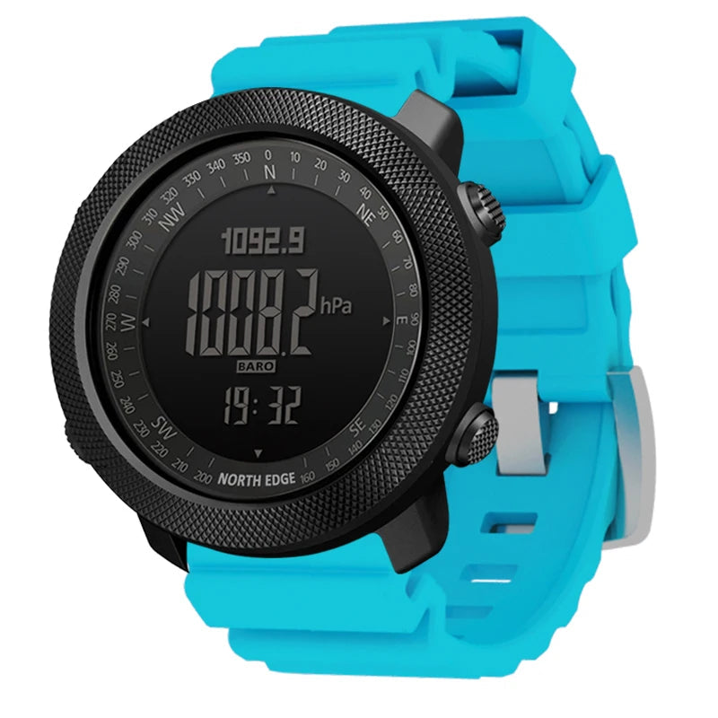 NORTH EDGE APACHE 3 Montre Digitale Sportive pour Homme - Altimètre, Baromètre, Boussole, Thermomètre, Résistante à l'Eau 50m BLACKBEARD OUTDOOR INDUSTRIES