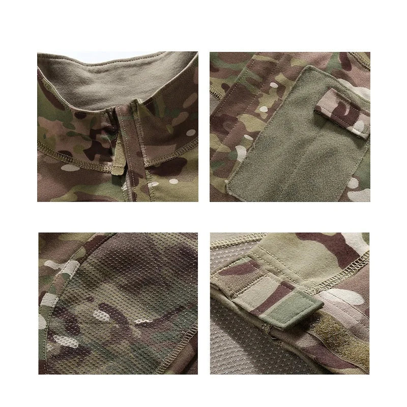 Chemise Tactique Camouflage Homme – Respirante Anti-Égratignures Manches Longues