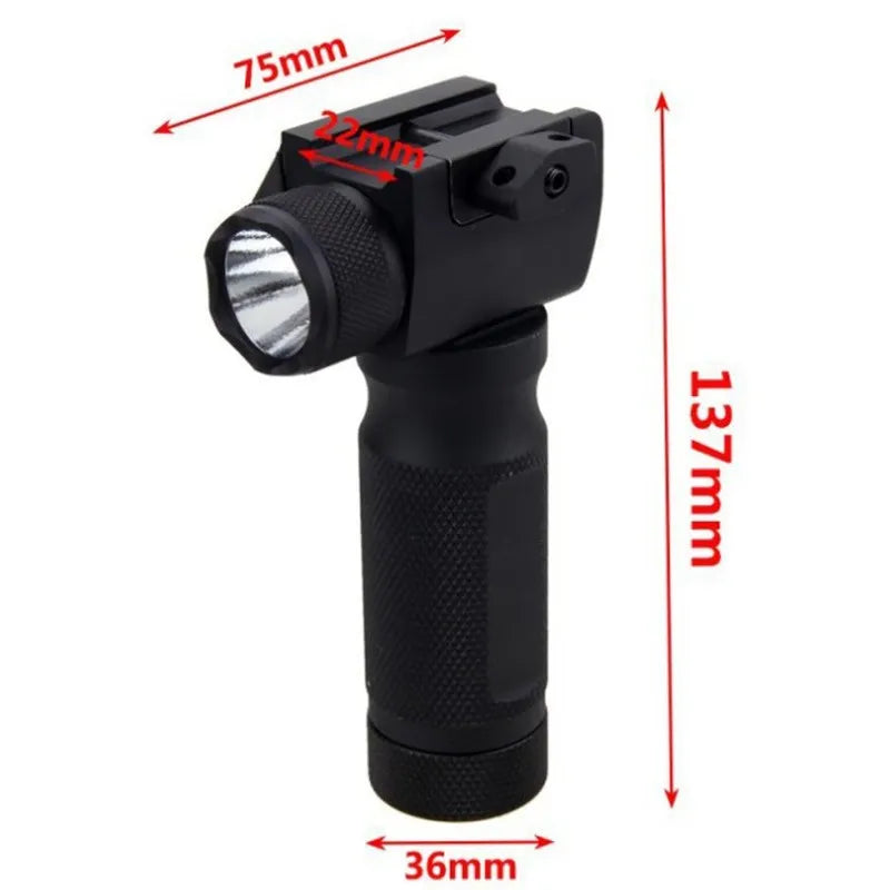 Poignée tactique lampe LED 200 lm et laser rouge