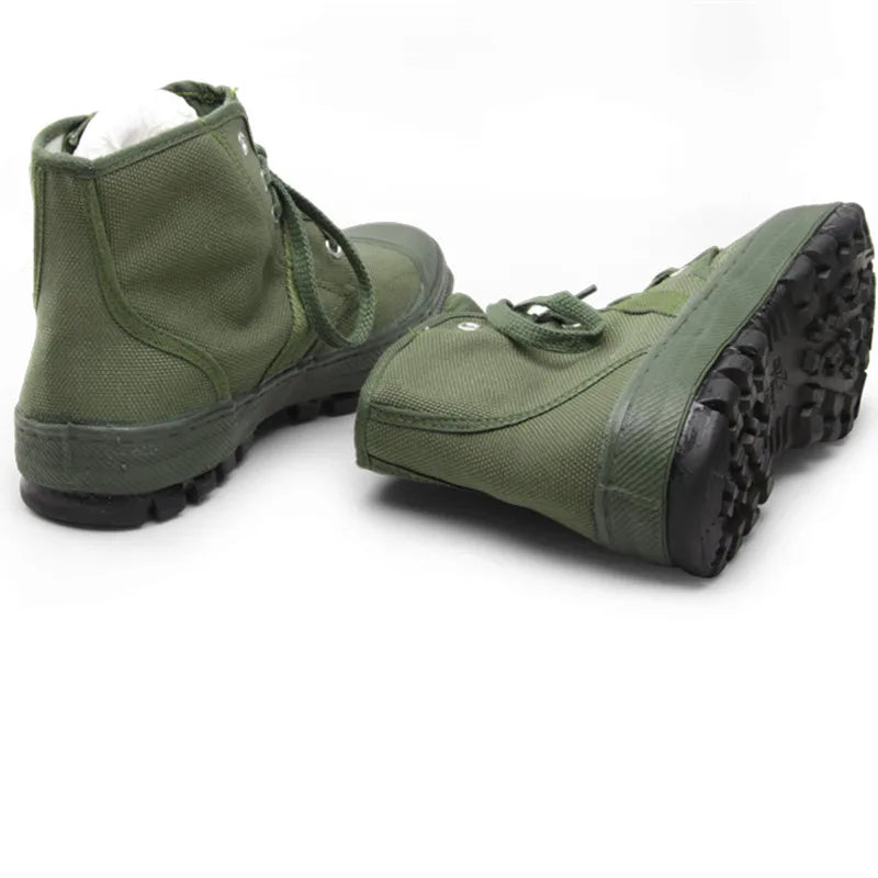 Rangers Toile Mi-Haute Style Militaire – Chaussures Tactiques Outdoor Unisexe